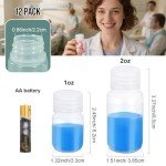 12 Pack 1oz BPA-Free Plastic Bottles with Lids