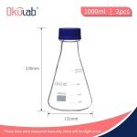 Erlenmeyer Flask Set with Blue Caps - 1000ml