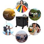 FELICON Foldable Utility Rolling Cart - Black