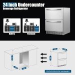 24 Inch Stainless Steel Double Drawer Fridge
