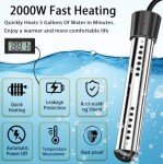2000W Portable Immersion Water Heater with Thermometer