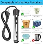 2000W Portable Immersion Water Heater with Thermometer