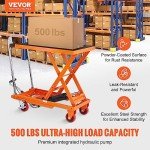 VEVOR Hydraulic Lift Cart, 500lbs Capacity, 28.5" Height