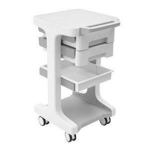 3-Tier Rolling Utility Cart with Storage Cabinets