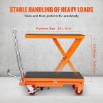 VEVOR Hydraulic Lift Cart, 500lbs Capacity, 28.5" Height