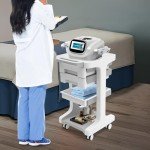 3-Tier Rolling Utility Cart with Storage Cabinets