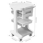 3-Tier Rolling Utility Cart with Storage Cabinets
