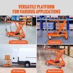 VEVOR Hydraulic Lift Cart, 500lbs Capacity, 28.5" Height