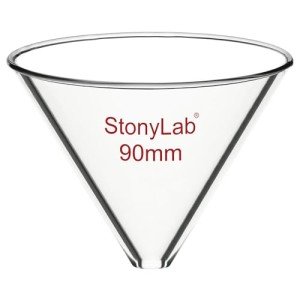 Stonylab 90mm Borosilicate Glass Stemless Funnel