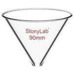 Stonylab 90mm Borosilicate Glass Stemless Funnel