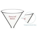 Stonylab 90mm Borosilicate Glass Stemless Funnel