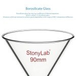 Stonylab 90mm Borosilicate Glass Stemless Funnel