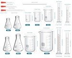 50/100/250/500/1000ml Lab Glassware Set, 20 Pcs