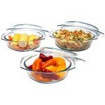 Simax Round Glass Casserole Dish Set – 3 Pieces