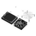 8-Pipe Aluminum Water Cooling Radiator with Fan