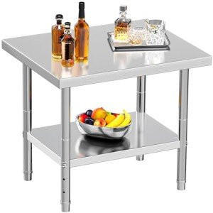 30" x 24" Stainless Steel Work Table with Shelves