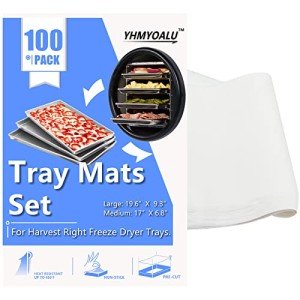 100 Count Rectangular Tray Mats for Freeze Dryer