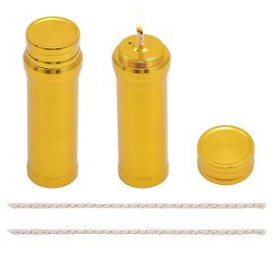 Portable Metal Alcohol Burner Lamp Set - Gold