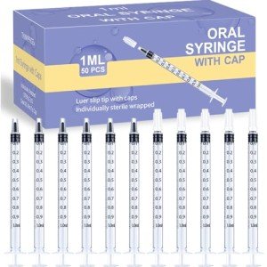 50 Pack 1ml Sterile Syringes with Caps