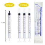 50 Pack 1ml Sterile Syringes with Caps