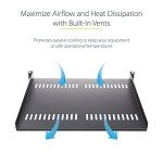 Heavy-Duty 2U Vented Server Rack Shelf