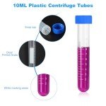 10ML Plastic Centrifuge Tubes - 100 Pcs