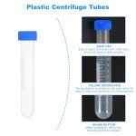 10ML Plastic Centrifuge Tubes - 100 Pcs