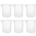 YXQ 6-pack 100ml Clear Plastic Measuring Beakers