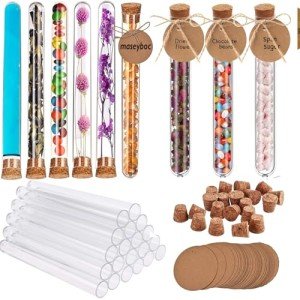 25 Pcs Clear Test Tubes with Cork Stoppers