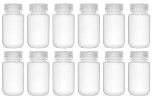 EISCO 12-Pack 125ml Wide Mouth Reagent Bottles