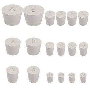 Solid Rubber Stoppers – 18 PCs White Cork Plugs