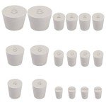 Solid Rubber Stoppers – 18 PCs White Cork Plugs