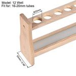 Wooden Test Tube Holder Rack for 12 Tubes
