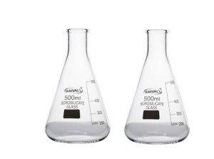 500ml Borosilicate Erlenmeyer Flask Set - Pack of 2