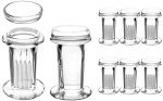 QWORK Tall Glass Coplin Staining Jar Set, 8 Pack
