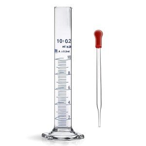 10ML Thick Glass Graduated Cylinder with Dropper