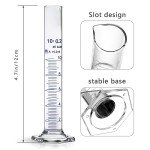 10ML Thick Glass Graduated Cylinder with Dropper