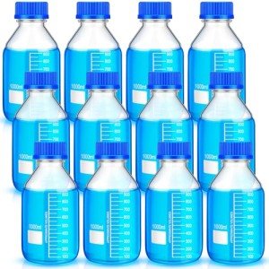 12-Pack Borosilicate Media Storage Bottles - 1000ml