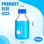 12-Pack Borosilicate Media Storage Bottles - 1000ml