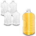 64 oz Clear PET Plastic Juice Bottles - Set of 4