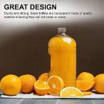 64 oz Clear PET Plastic Juice Bottles - Set of 4