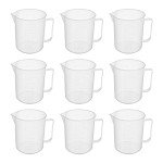 9PCS 16oz Clear Plastic Measuring Cups for Lab