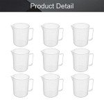 9PCS 16oz Clear Plastic Measuring Cups for Lab