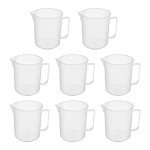 9PCS 16oz Clear Plastic Measuring Cups for Lab