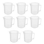 9PCS 16oz Clear Plastic Measuring Cups for Lab