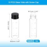 10pcs 15ml Clear Glass Vials with Screw Caps