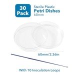 30 Pack 60mm Sterile Plastic Petri Dishes
