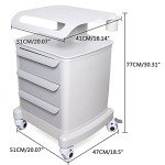 Mobile Medical Trolley with 4 Wheels and 3 Drawers
