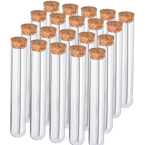 20PCS Clear Plastic Test Tubes for Storage