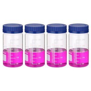 PATIKIL 4 Pack 500ml Borosilicate Lab Storage Bottles